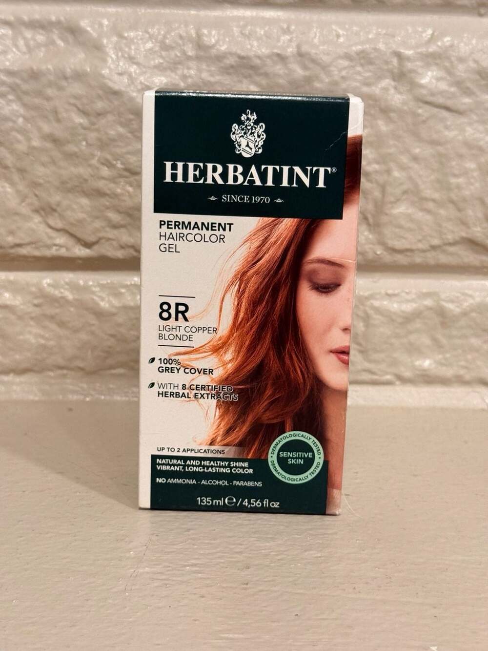 Herbatint Permanent Haircolor Gel 8R Light Copper Blonde 4.56 fl oz